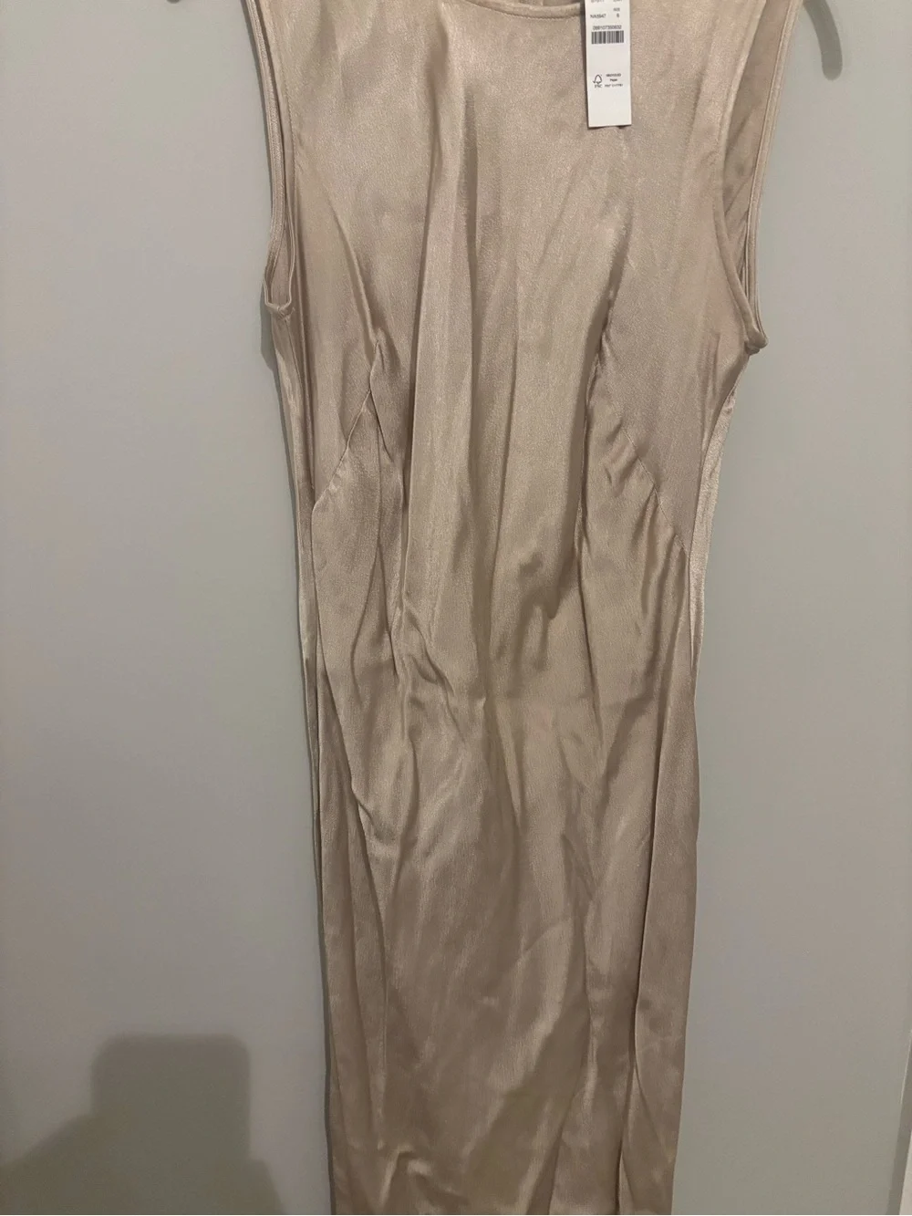 J. Crew Sleeveless Silk-Blend Maxi Dress in Beige